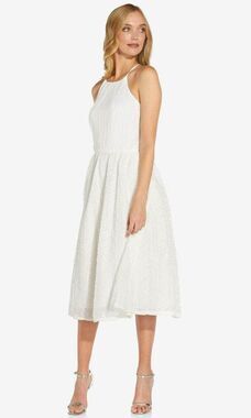 NWT Adrianna Papell AP1E207841 - Halter Sleeveless Formal Dress White Sz 12